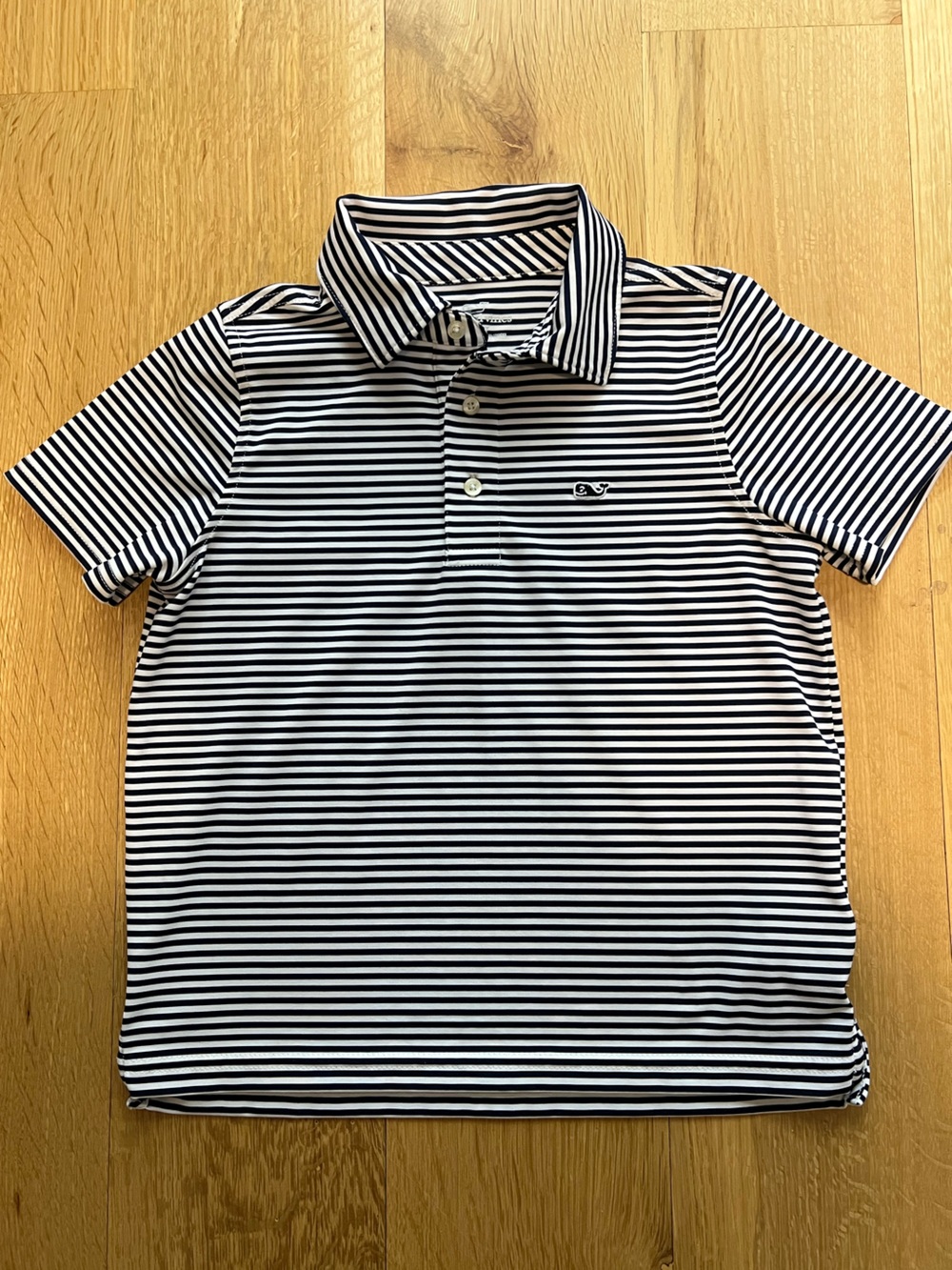 Vineyard Vines Boys Navy & White Striped Performance Polo